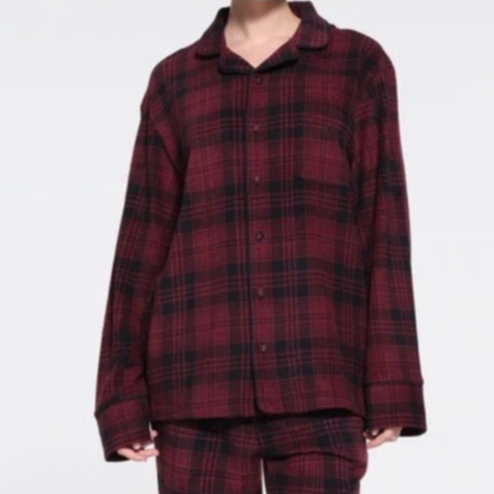 SKIMS NWT Plaid Unisex Fleece Flannel Paiamas | Top Only